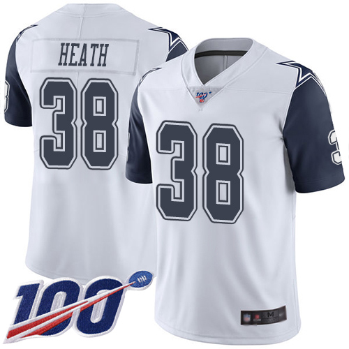 Men Dallas Cowboys Limited White Jeff Heath 38 100th Season Rush Vapor Untouchable NFL Jersey
